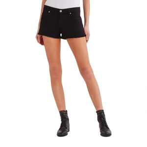 7 FOR ALL MANKIND Women’s Broken Twill Cut Off Short Black Size 28